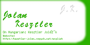 jolan kesztler business card